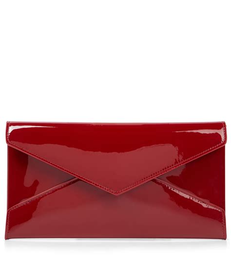 red patent leather clutch purse.